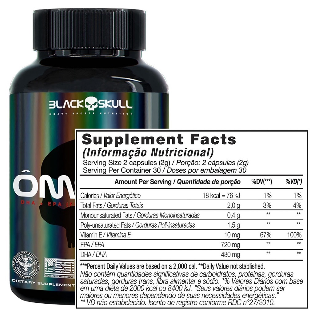 ÔMEGA 3 1200MG (60 CAPS) BLACK SKULL